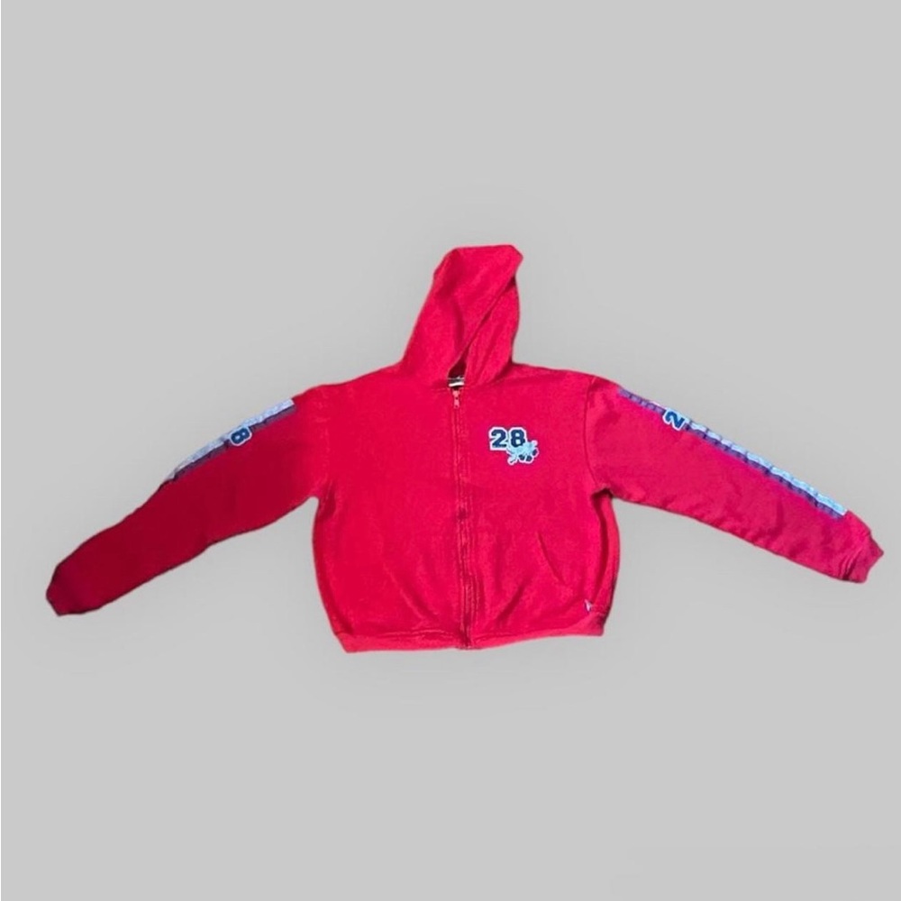 A Miken red hoodie 
Cute Hawaiian styled hoodie